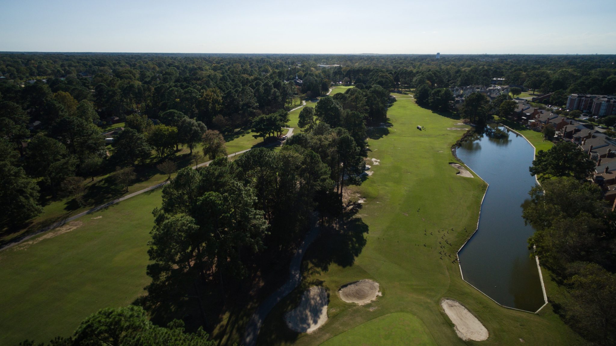 Aerial view of golf course